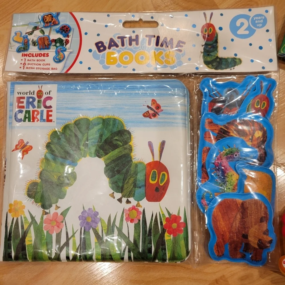 Eric Carle Fisher Price Baby Bath Time Books and Toys Bundle